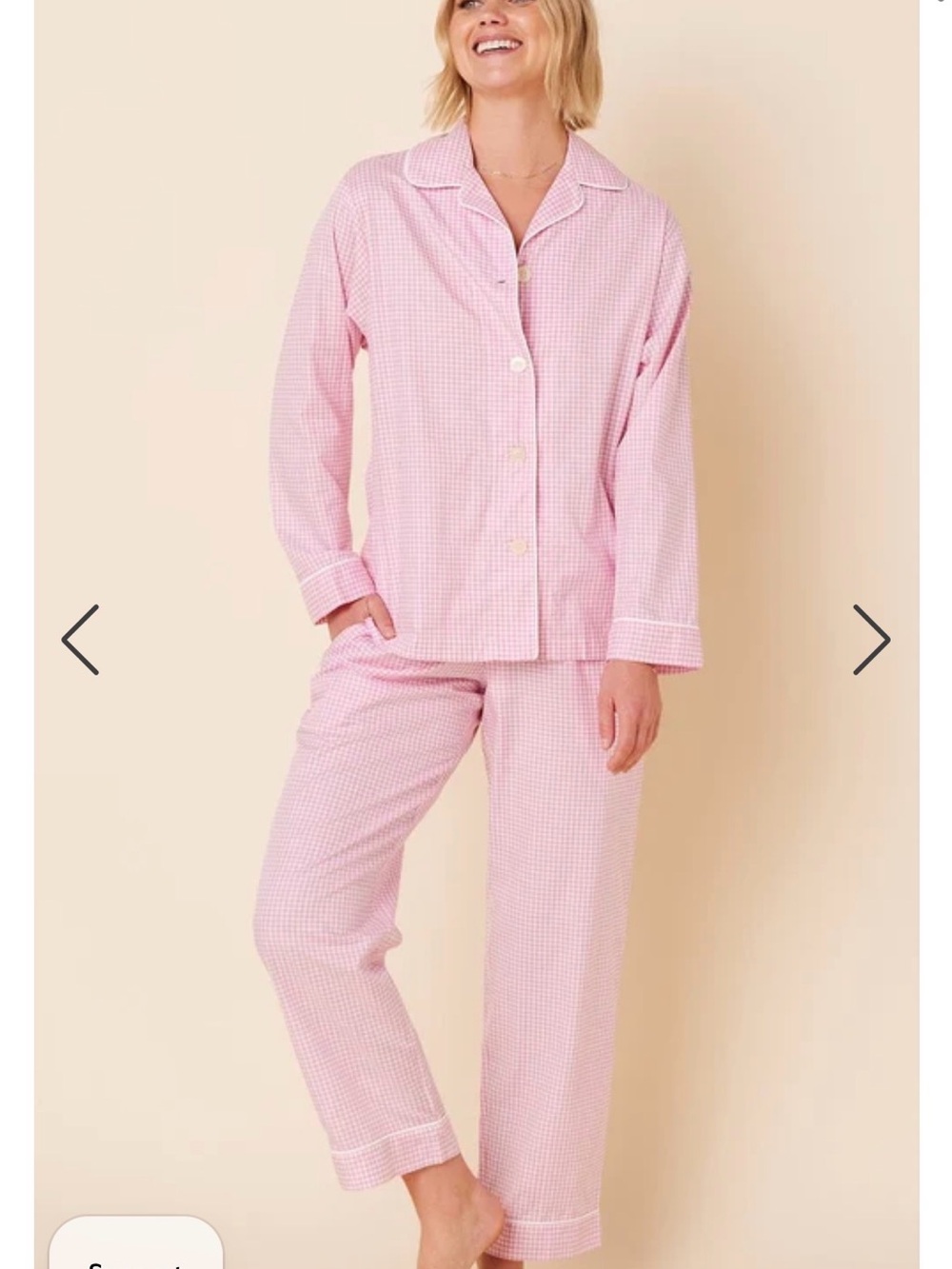Women’s Pink Gingham Long-Sleeve Pajama Set